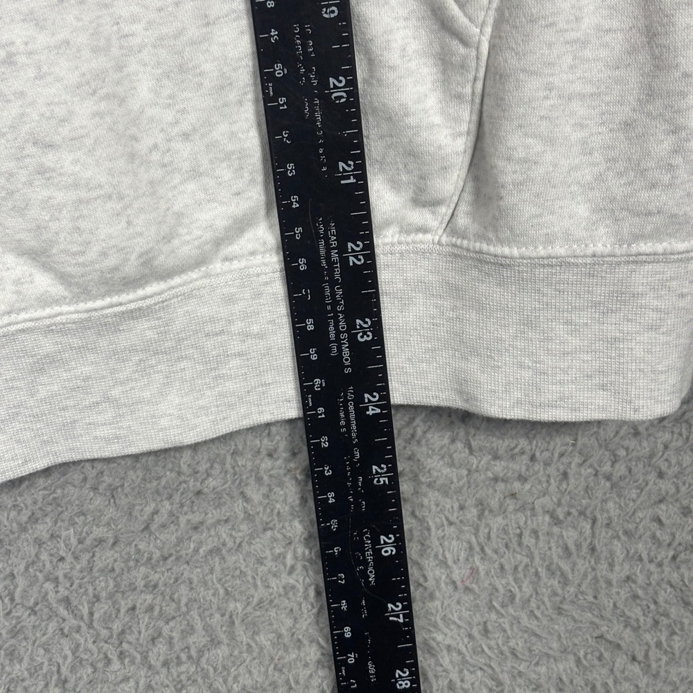 Nike Hoodie Womens L Grey Gold Glitter Logo Pullover‎ Sportswear Fleece Pocket - Picture 7 of 8